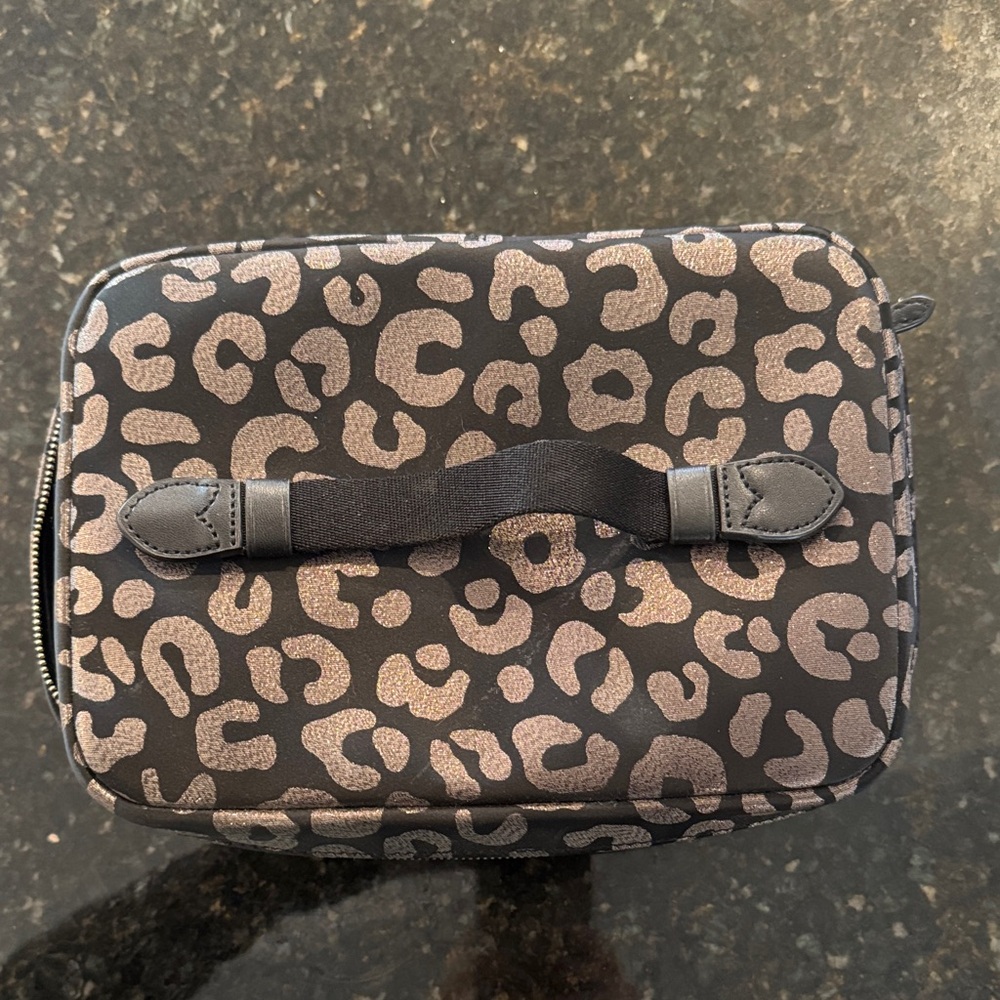 Kate Spade Black and Tan Leopard Travel Bag